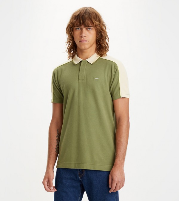 Logo Detailed Color Block Polo T-Shirt