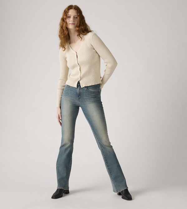 726 Washed High Rise Flared Jeans