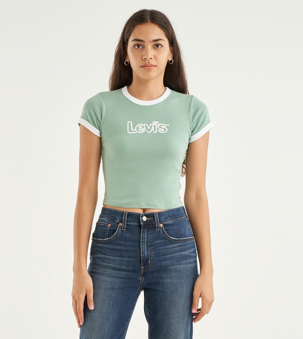Logo Printed Cropped Top