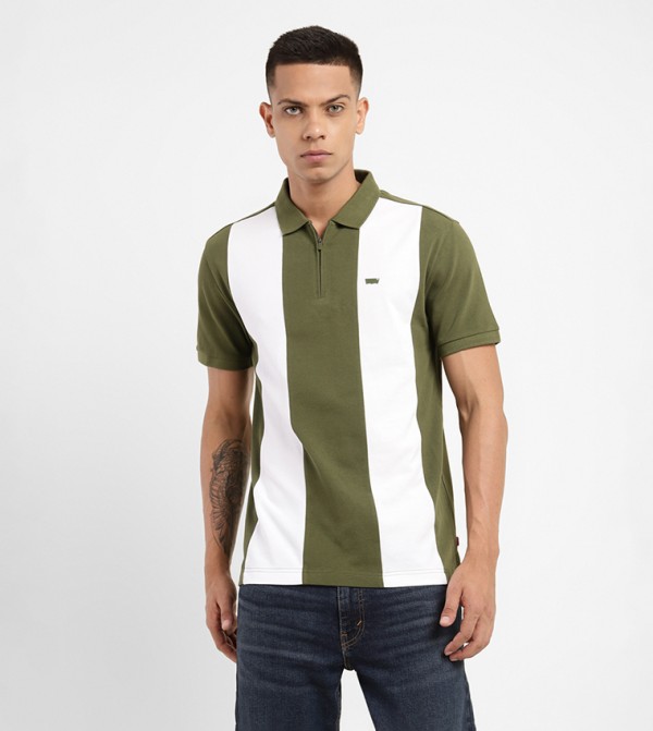 Buy Levi's Color Block Logo Detail Polo T Shirt In Green | 6thStreet ...