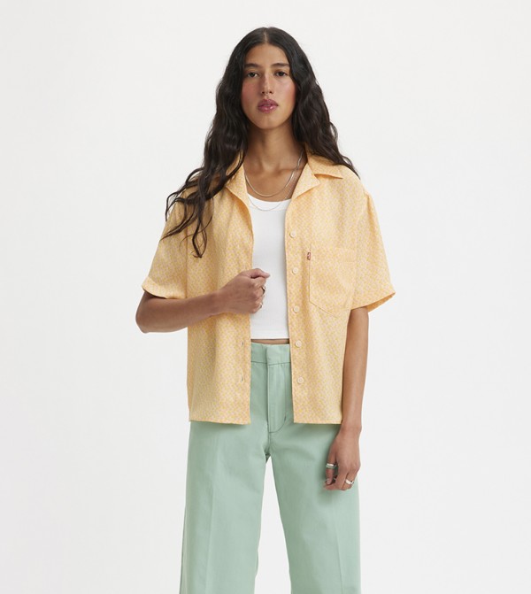 Patterned Pocket Detail Shirt