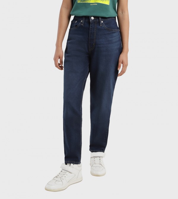 High Rise Mom Loose Tapered Fit Jeans
