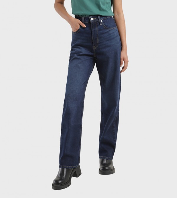 High Rise Ribcage Straight Fit Jeans