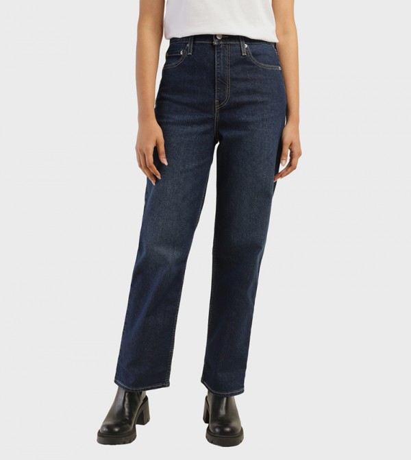 High Rise Ribcage Slim Straight Fit Jeans
