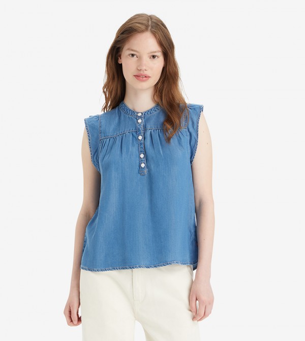 JACE Sleeveless Denim Top
