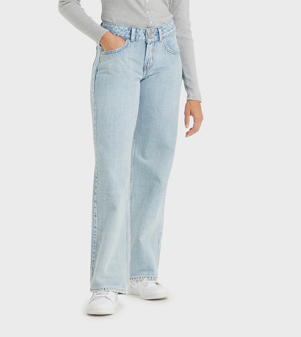 Washed Straight Fit Jeans