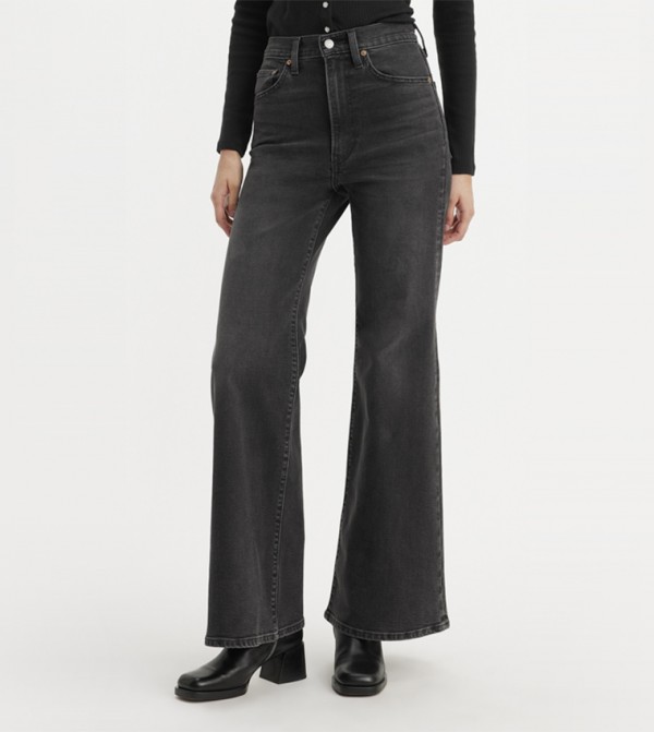 Washed Ribcage Wide Leg Jeans