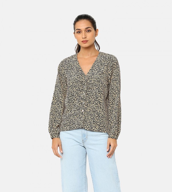ZENDA Printed Long Sleeves Top