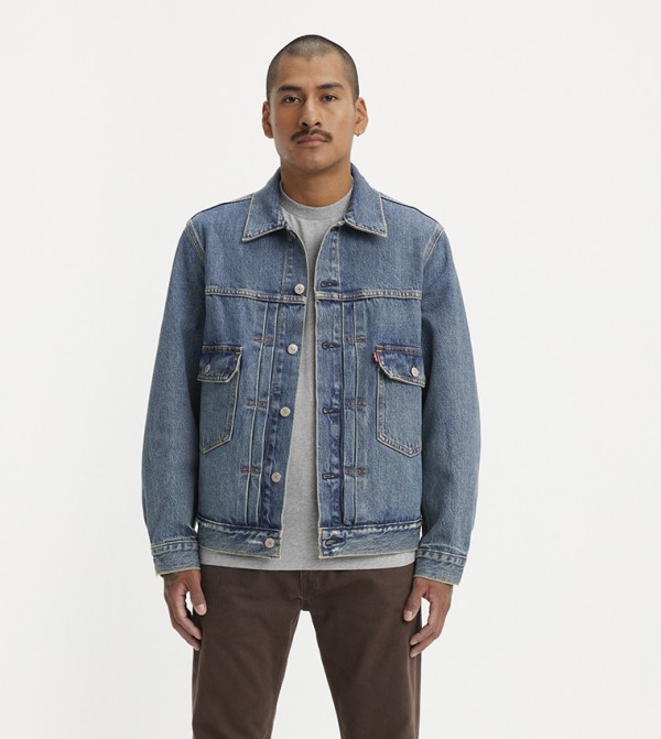 Patch pocket trucker store jacket