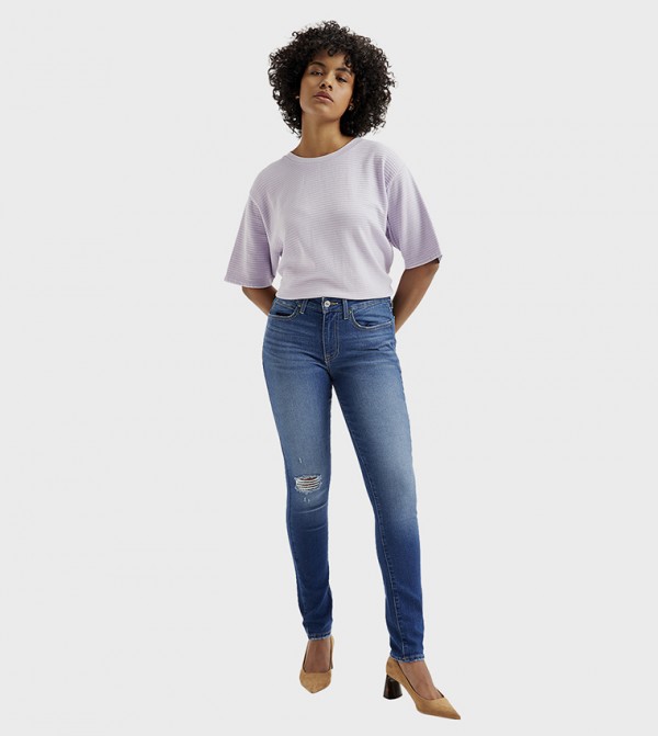 High Rise Ribcage Straight Fit Jeans