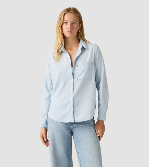DARLENE Solid Long Sleeves Shirt