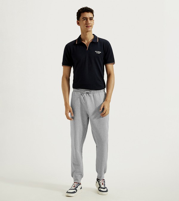 Solid Drawstring Waist Joggers