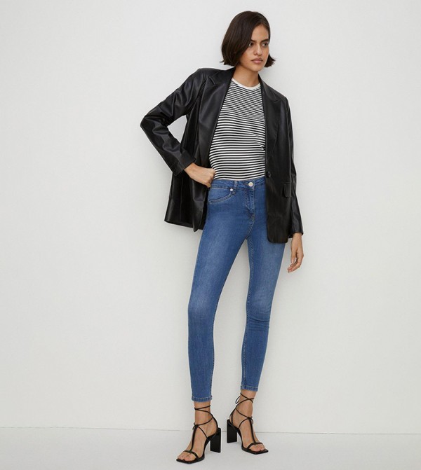 Buy Oasis Jade Organic Mid Rise Skinny Fit Jeans In Blue 6thStreet