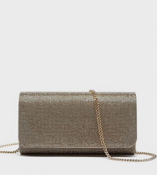 Shimmer Snap Closure Clutch Bag