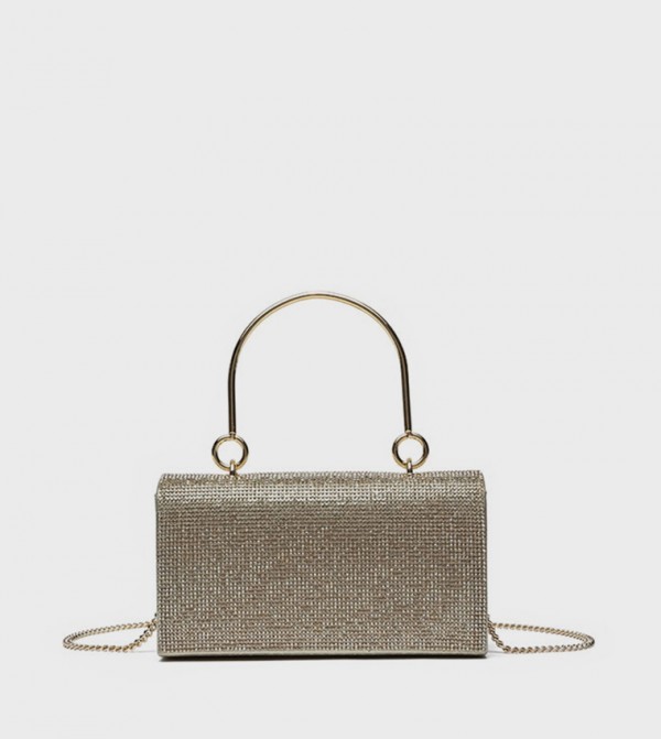 Embellished Top-Handle Clutch Bag