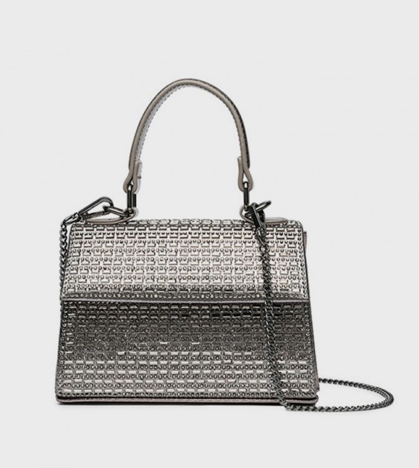 Embellished Top-Handle Clutch Bag