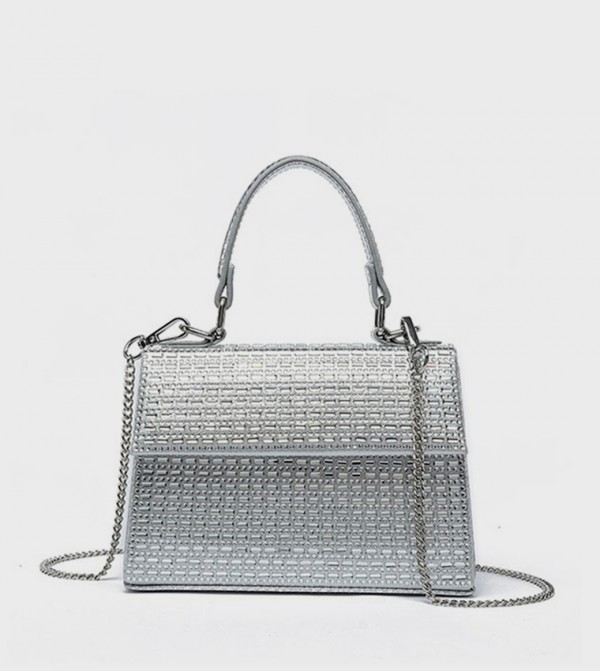 Embellished Top Handle Clutch Bag