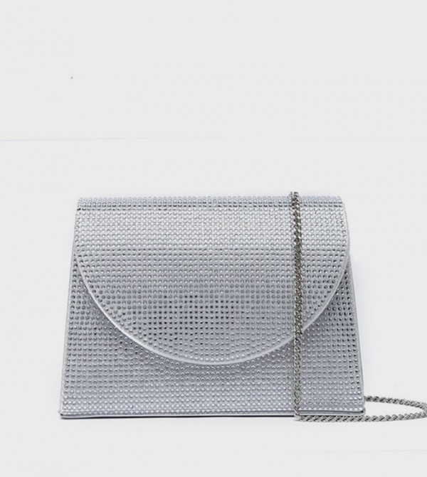 Embellished Flap Clutch Bag