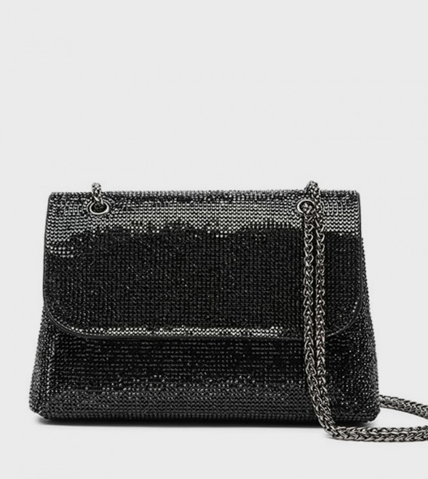 Embellished Flap Clutch Bag
