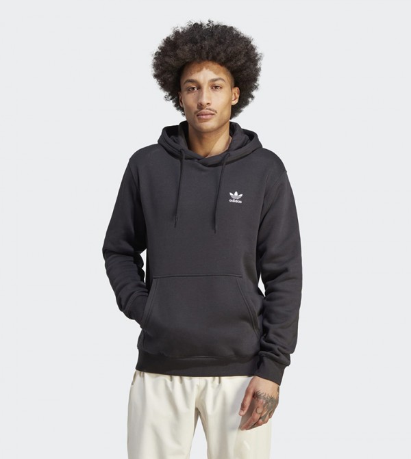 Trefoil Essentials Logo Print Hoodie