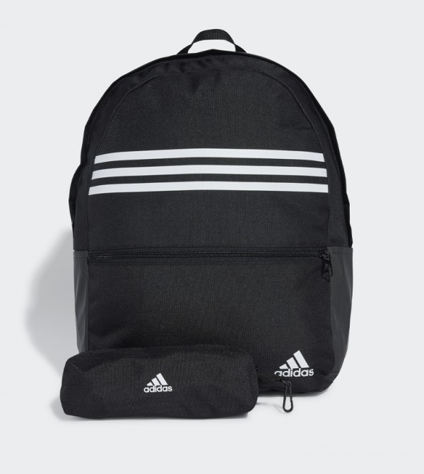 Classic Horizontal 3-Stripes Backpack with Pouch