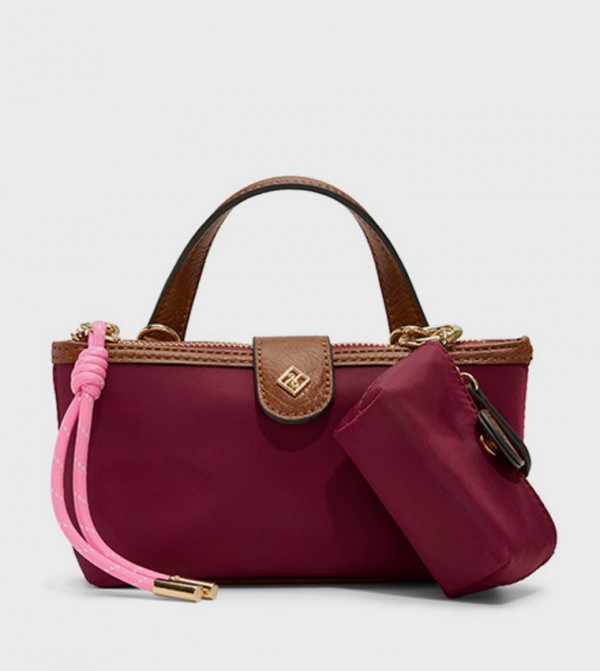 ADINA Contrast Trim Handheld Bag with Purse