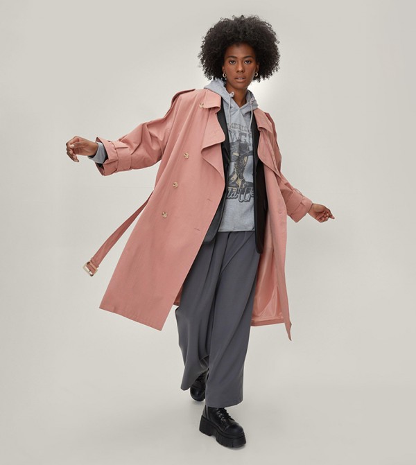 Dusty rose 2025 trench coat