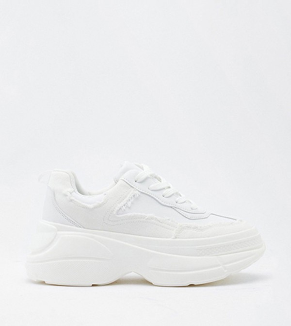 Buy Nasty Gal Two Tone Chunky Runner Sneakers In White 6thStreet UAE
