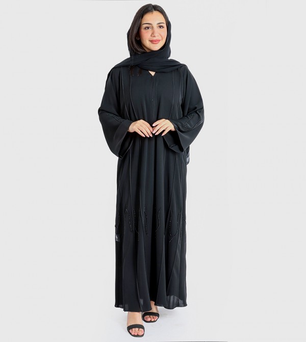 Crystal Embellished Long Sleeves Abaya