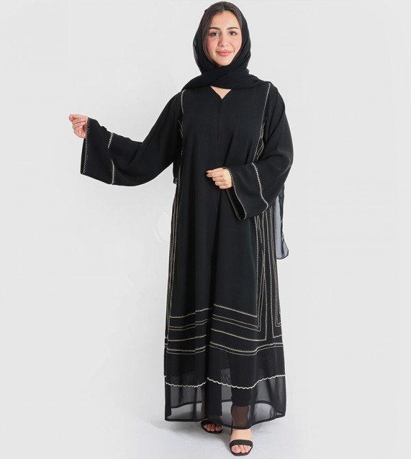 Embroidered Crystal Detail Abaya