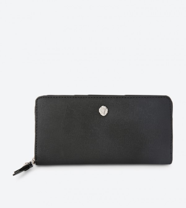 Buy Anne Klein Slim Zip Around Wallet Black In Black 6thStreet Qatar