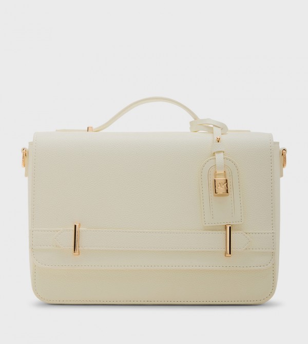 Textured Flap Top Handle Bag