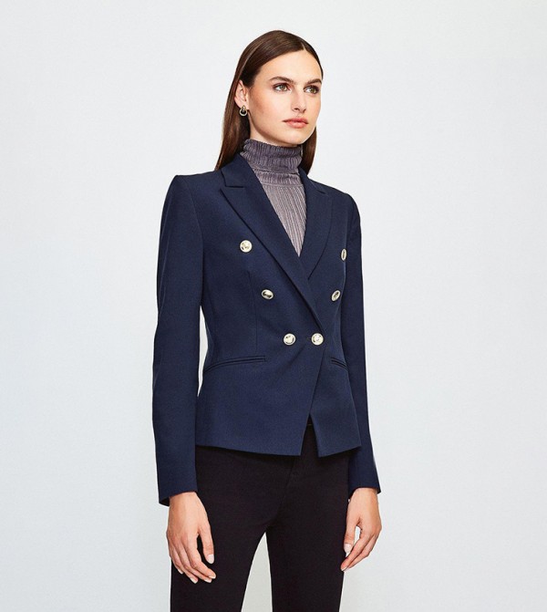 Tailored Button Military Blazer