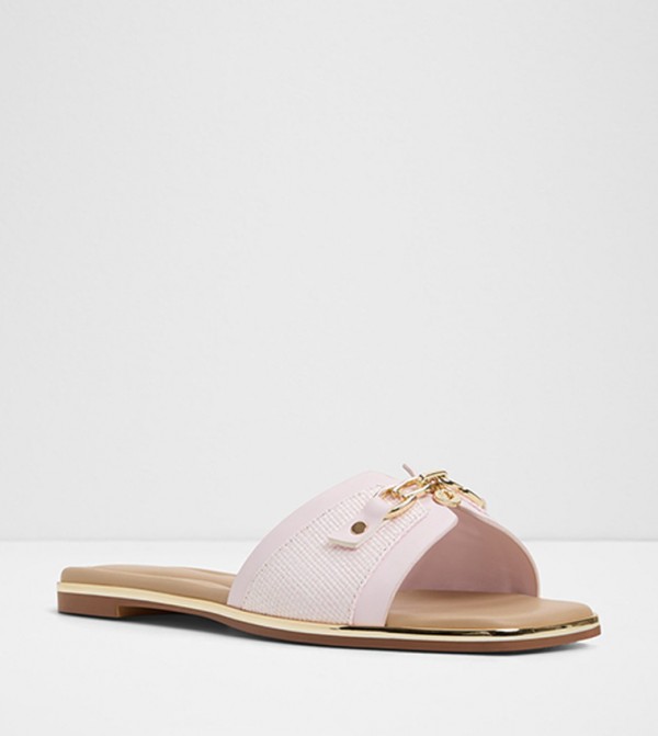 ALAMASSI Metal Accent Slide Sandals
