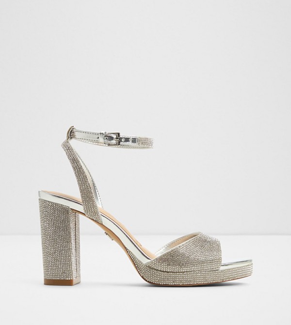 ALLURING Embellished Platform Heel Sandals