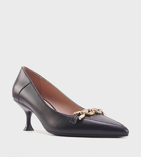 ALTAN Metal Detail Pointed Toe Pumps