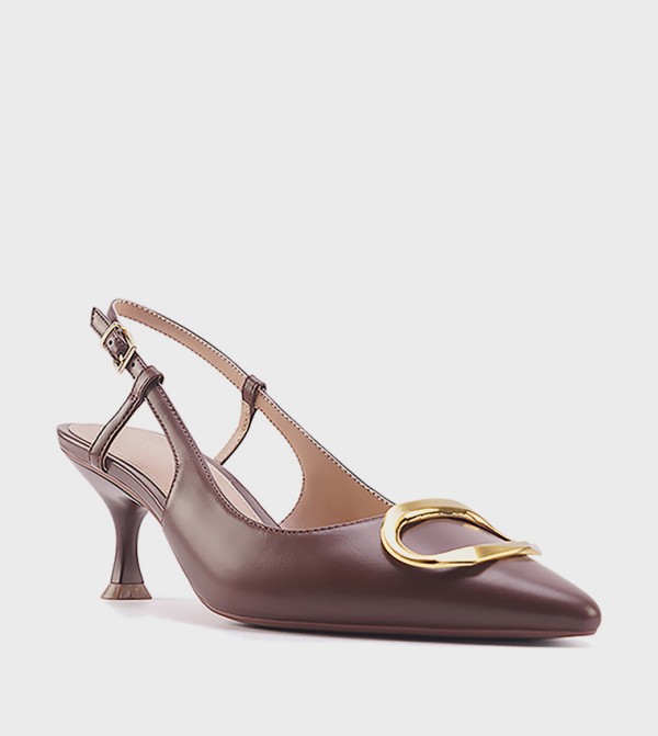 ALTASI Metal Detail Slingback Pumps