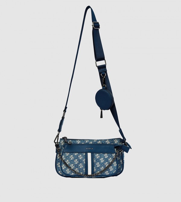 Denim Signature Monogramed Crossbody Bag