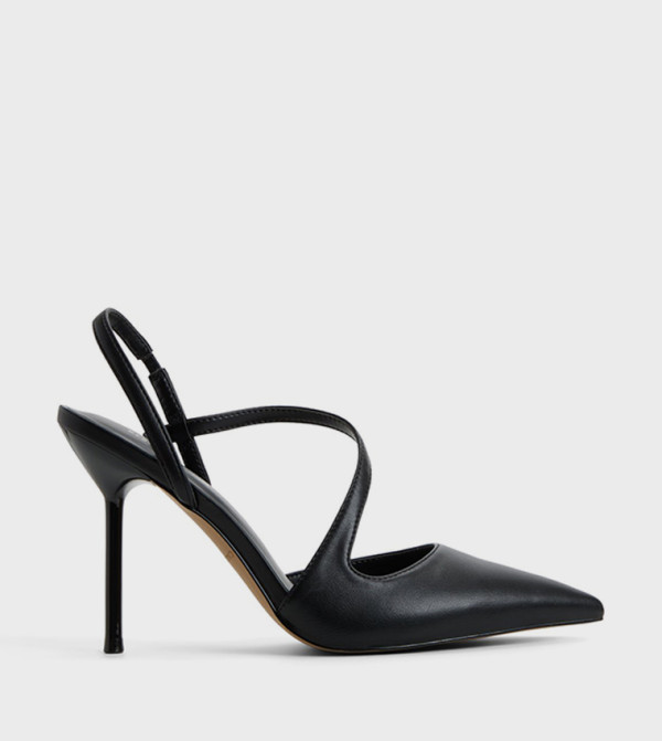 حذاء كعب بحزام خلفي ومقدمة مدببة 