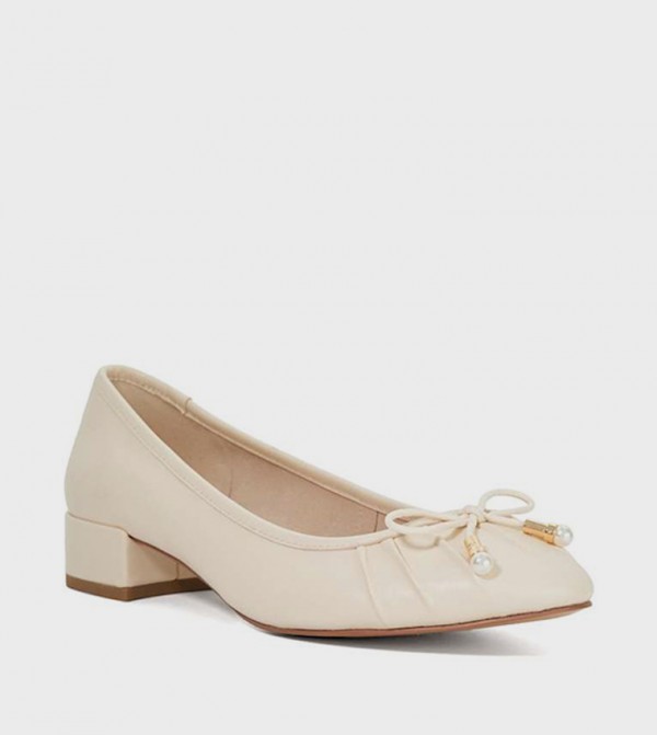 AMAZING Bow Detail Block Heel Pumps