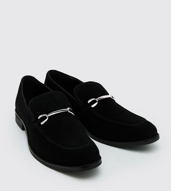 Faux Suede Snaffle Loafers