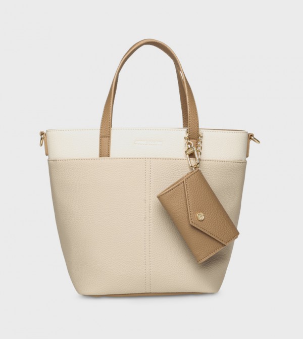 Color Block Shoulder Bag with Purse