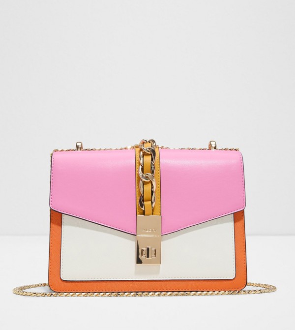 ANNONANAA Contrast Detail Flap Crossbody Bag