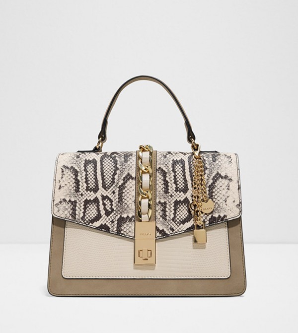 AOILLE Snakeskin Print Top Handle Bag