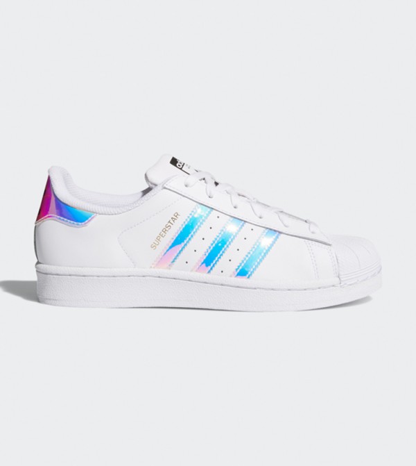 Superstar iridescent gs white silver juniors store