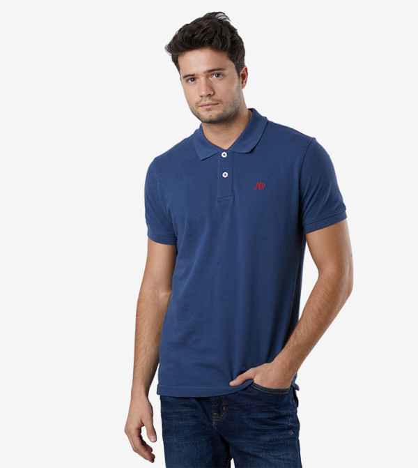 Buy Aeropostale Solid Polo T Shirt In Blue | 6thStreet Qatar