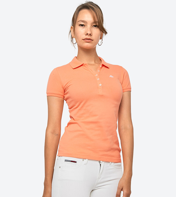 5-Button Placket Short Sleeves Polo T-Shirt