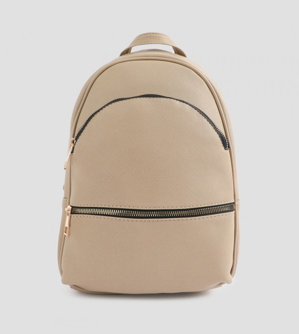 Faux Leather Textured Backpack