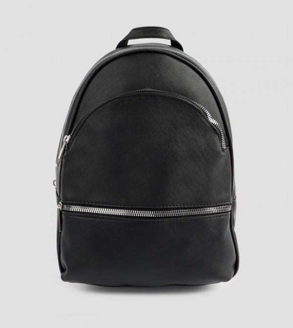 Faux Leather Textured Backpack