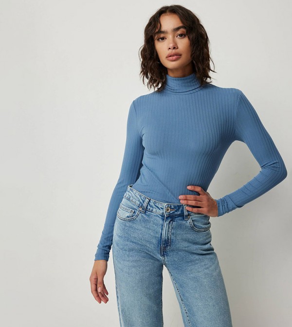 Super Soft Ribbed Turtleneck Top